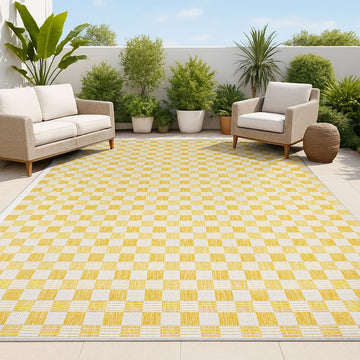 Aimee Traditional Cottage Checkerboard Indoor/Outdoor Area Rug
